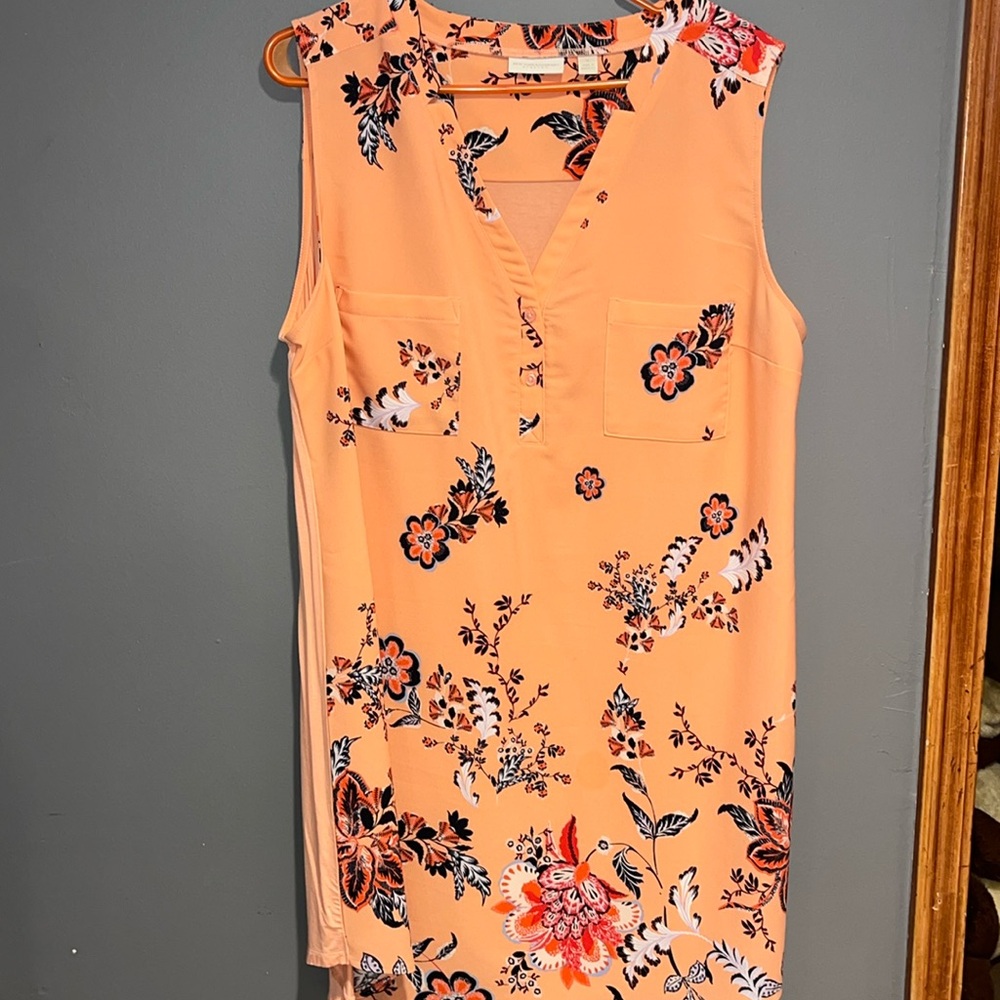 New York and company stretch  sleeveless floral dress size xl